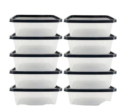 Kit 10 Potes Marmita Para Freezer Microondas Grande 1L