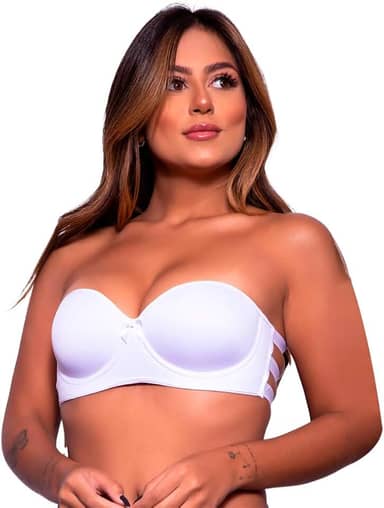 ART ÍNTIMA - Sutiã Com Bojo Tomara Que Caia Com Tiras nas Costas - Sem Alças - Não Marca na Roupa - Moda Íntima - Sustentação Perfeita - Confortável & Resistente