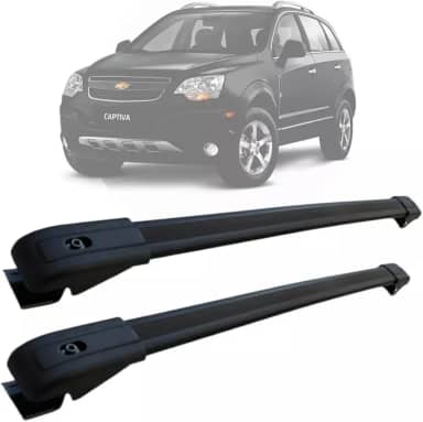 Rack Teto Travessa Slim Captiva Bagageiro Gm Alumínio Cor Preto