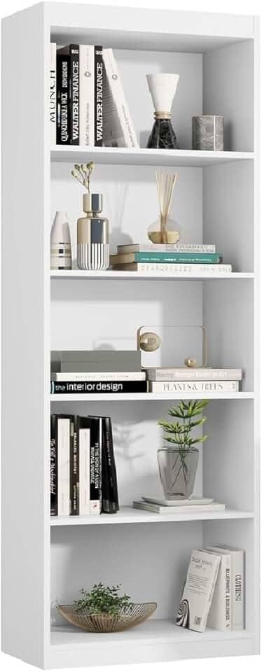 Estante Livreiro Casa JD Organizador Lorenzo com 5 Nichos Sala Escritorio (Branco)