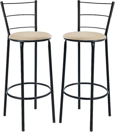 Kit 2 Banquetas Alta Banco Bistro Desmontavel Preto Balcao Cozinha Área Gourmet 90cm Altura (VERMELHO) (BEGE)