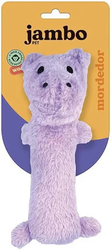 JAMBO PET Brinquedo De Pelúcia Barriguinha Hipopótamo Com Apito, Pode Ser Arremessado, Para Cães