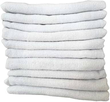 Kit 10 Panos de Chão Branco 40x65 cm – Limpeza Pesada, Saco Duplo, Algodão Grosso, Alta Absorção, Ideal para Pisos e Superfícies – Alta Durabilidade e Resistência