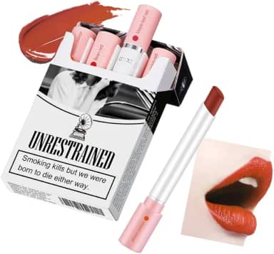 Conjunto de Batons 4 Cores/Set, Batom Matte de Longa Duração, à Prova d'Água e com Acabamento a Veludo