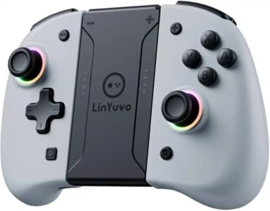 Controle sem Fio para Nintendo Switch Hall Effect Bluetooth, Vibração, Sensor de Movimento, Pega Confortável, Branco Básica