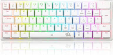 TECLADO MECANICO GAMER REDRAGON ANIVIA BRANCO RGB COM SWITCH AZUL ABNT-2
