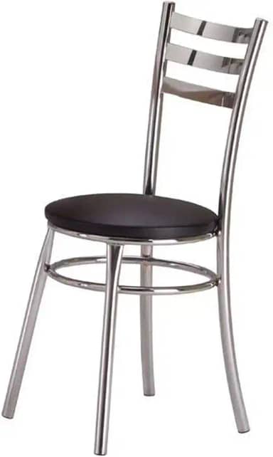 Cadeira para Cozinha Assento Estofado 404 Unimóvel Cromado/Preto