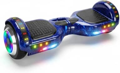 Hoverboard Infantil Skate Elétrico 6.5", LED Bluetooth, Bateria de Grande Capacidade, 15 km/h, Uso Interior/Exterior, 32 kg, com Adaptador e Manual, 65x25x29 cm
