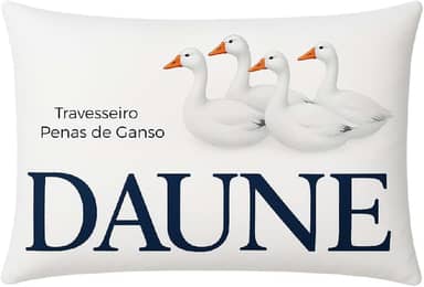 Travesseiro Penas De Ganso Macio 100% Natural 70x50cm Daune Premium