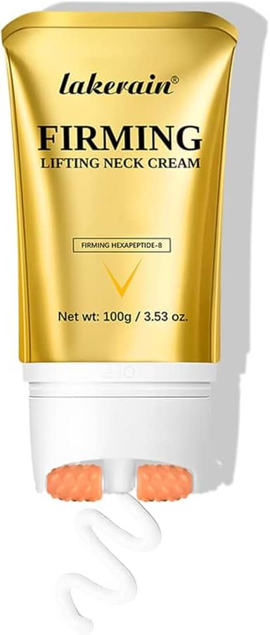 Creme firmador para pescoço com rolo, creme de pescoço que levanta o pescoço contém hexapeptídeo, loções de aperto hidratantes, reparos cosméticos para cuidados com a pele