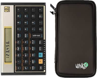 Calculadora financeira HP 12C + capa protetora WYNGS preta