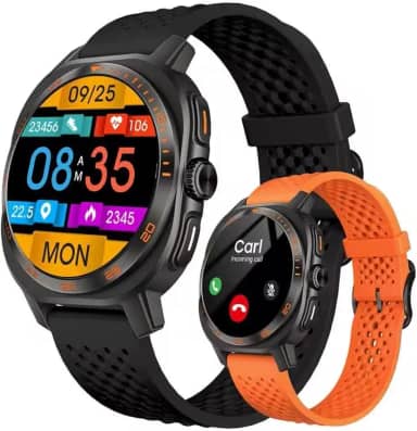 Smartwatch Relógio inteligente Masculino, Tela AMOLED, ChatGPT, Relogio Inteligente, 150+ Modos Esportivos, Chamadas Bluetooth, 3ATM a Prova d'Agua Compatível com iOS e Android, 2 Pulseiras