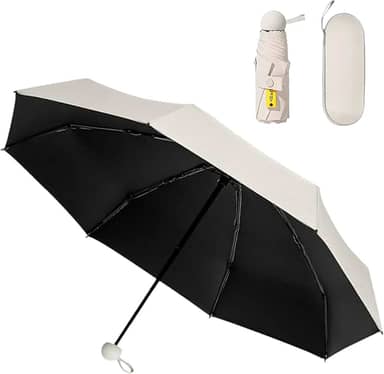 Guarda chuva de Bolso Ultra Compacto e Versátil – Mini Guarda-chuva Dobrável com Proteção UV, Leve e Portátil – Inclui Estojo Estilo Cápsula para Chuva e Sol - Cores Aleatórias