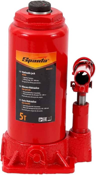 Sparta Macaco Hidráulico Tipo Garrafa De 5 Toneladas Com Elevação De 195-380 Mm