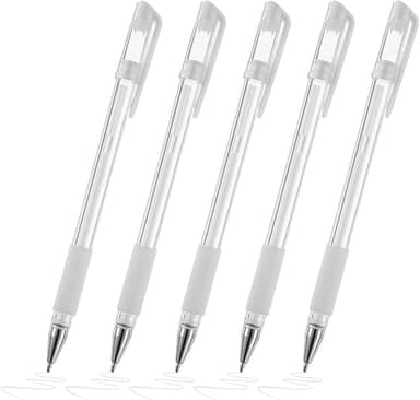 Kit Canetas Gel Branca para Delinear e Designer de Sobrancelhas, Maquiagem Longa Duração, Delineador Lábios E Branc (White-5Unidades)