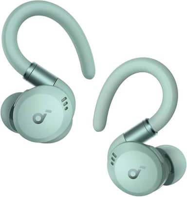 soundcore Sport X20 da Anker, Fone de Ouvido Bluetooth Sem Fio, Fone esportivo, ANC Adaptativo, Ganchos Ajustáveis, Graves Intensos, À Prova de Suor e Poeira, IP68, 48H de Reprodução, TWS, Verde