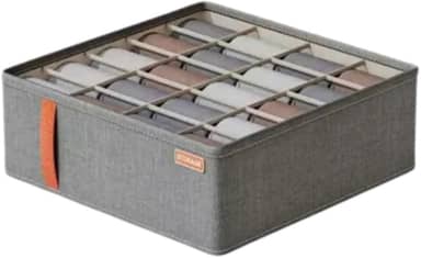 Caixa Organizadora de Gavetas com 20 Divisórias para Meias, Cuecas, Calcinhas, Roupas Íntimas, Gravatas e Acessórios – Organizador Dobrável com Zíper - NRSHOP