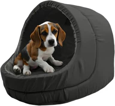 Cama Pet Iglu Raça Grande para Cachorro e Gato com Almofada (Preto)