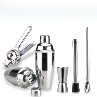 Kit 5 Barman Caipirinha em Inox Completo Coqueteleira