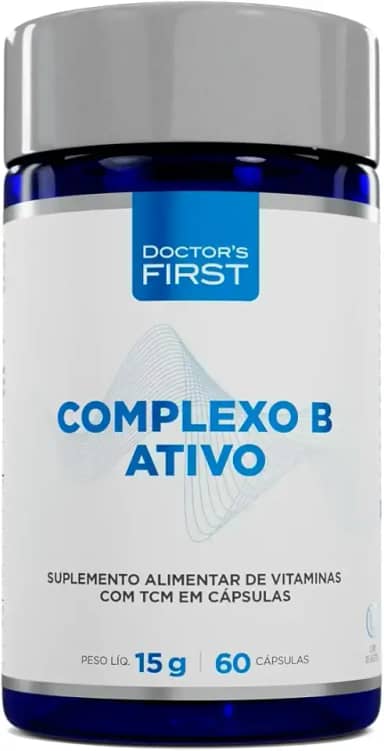 Complexo B Ativo, 8 Vitaminas com B6, B9 e B12 na forma Ativa,Suplemento Alimentar de Vitaminas, com Metilfolato e Metilcobalamina, 60 Cápsulas, 15g, com TCM, softgel, Doctor's First