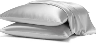 Kit 2 Fronhas Cetim Anti-frizz Seda Alto Brilho Par (Prata)