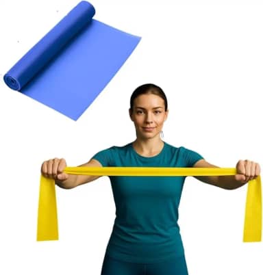 Kit 2 Faixas Elásticas para Exercícios, Fisioterapia, Pilates, Musculação, Alongamentos, Treino em Casa, Alta Resistência