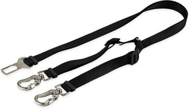 Cinto De Segurança Pet Duplo Universal Cachorro Gato Cães Gatos Carro Coleira Adaptador Ajustável (Preto)