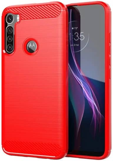 Capa Case Moto One Fusion+ Plus (XT2067) (Tela 6.5) Carbon Fiber Anti Impacto - Vermelho