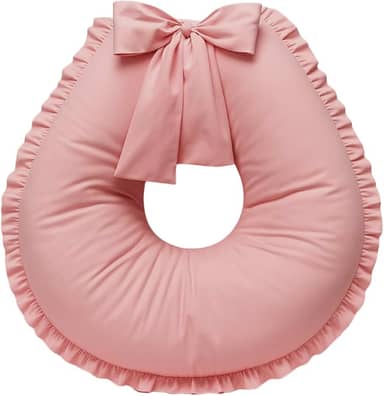 Almofada de Amamentação Babado Extra Grande Algodão (Rosê)