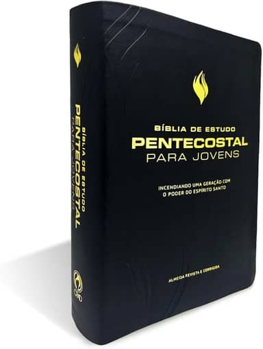 Bíblia de estudo pentecostal para jovens - Média preta