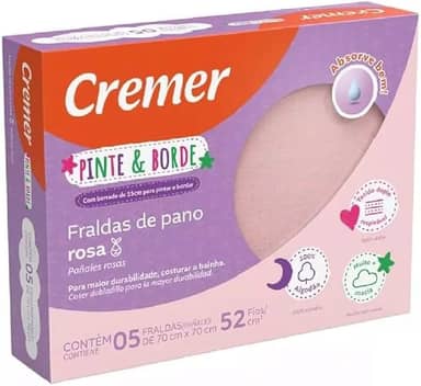 Cremer Fralda Pinteborde Rs 70Cmx70Cm Cremer Cx 12Pc/05Un