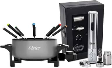 Kit Vinho e Panela Elétrica de Fondue Oster Cinza - 127V