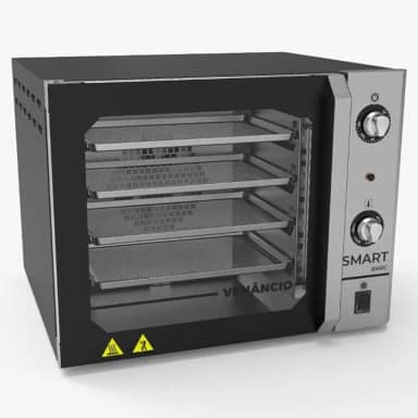 Forno Industrial Elétrico Convector Venâncio Smart Basic 4 Esteiras Galvanizado Preto 127V FCSB4E