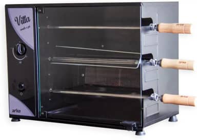 Churrasqueira a Gás Rotativa Arke Vitta 3 Espetos Preto Glp 127v