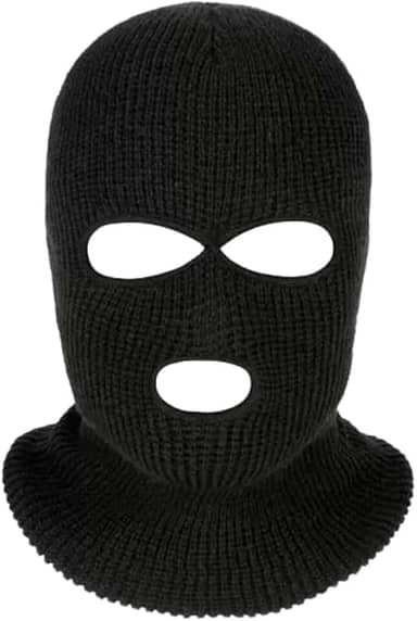 Capuz Ninja Balaclava Preta 3 Furos, para Motoqueiros, Ciclistas
