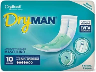 Absorvente Masculino, Branco, Drymant, 10 unidades