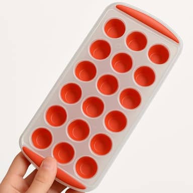 Forma de Gelo Redondo com Fundo Flexível em Silicone – 18 Cavidades, Ideal para Bebidas, Drinks e Coquetéis