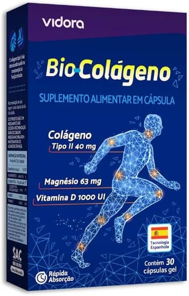 Bio-Colágeno Tipo II Articulação Dor Cartilagem Ossos 30 Cap
