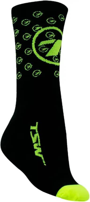 Meia de Ciclismo Compressão Suave Tamanho 39/43 Poliéster Bike Mtb Speed TSW (Poliéster, Preto/Verde)