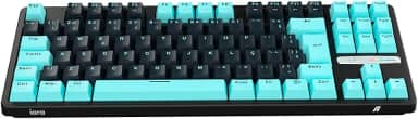 Teclado Gamer Mecanico Aplus Iara Obsidian, TKL, Gasket, RGB Personalizavel, Hot Swap, Anti-Ghosting, Switch Huano Blue, Windows/Mac e ABNT - Preto e Azul