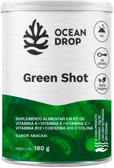Green Shot Vitaminas A E B12 Antioxidante Natural Ocean Drop