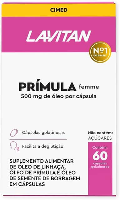 LAVITAN PRIMULA C/ 60 MENOPAUSA LINHAÇA BORRAGEM TOCOFEROL