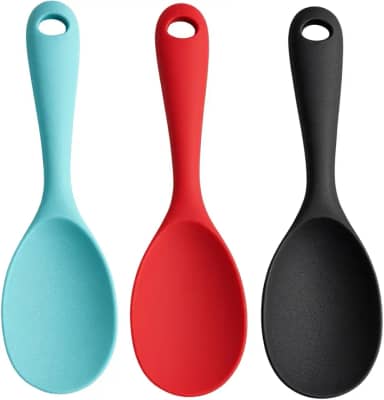 Jogo 03 Colheres de Silicone Cozinha Wellmix Cabo Curto Preparo Antiaderente Alta Durabilidade