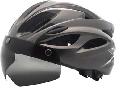 Dynwave Capacete de bicicleta de estrada, capacete ajustável ao ar livre com viseira removível para homens e mulheres, equipamento de ciclismo, mountain bike, Titânio
