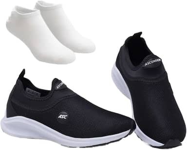 Tênis Ortopédico Unissex Ascension + Meia Branca | Estilo Tipo Meia – Leve, Confortável, Calce Fácil | Ideal para Caminhada, Academia e Uso Diário