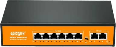 Switch de Rede Haiz 6 Portas PoE + 2 UpLink Gigabit 10/100/1000Mbps HZ-1008GBPOE