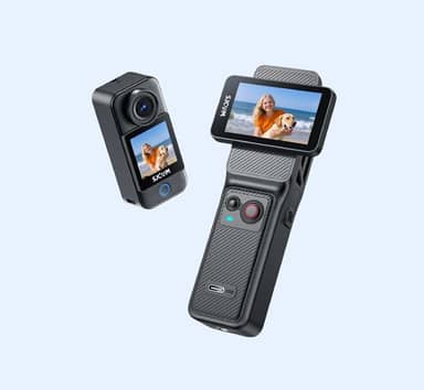 SJ~CAM C400 Câmera para Vlogging com Vídeos em 4K, Estabilizador Gimbal para Câmera de Bolso, Foco Rápido, Rastreamento de Rosto/Objeto