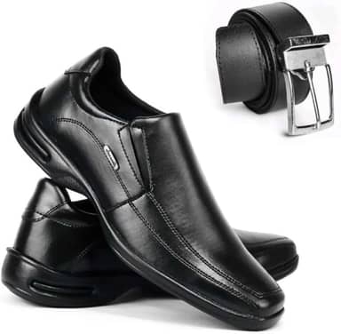 Sapato Social Masculino Ortopédico Ajustável Confort + Cinto