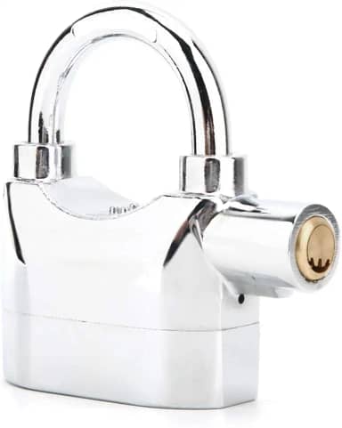 Cadeado antifurto, bloqueio de alarme, cadeado portátil para bicicleta motocicleta cadeado de porta antifurto