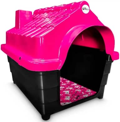 Casa toca casinha abrigo pet cachorros ou gatos aconchegante fácil de limpar desmontável e impermeável resistente. Acompanha Colchonete. COR ROSA TAM 5